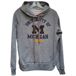 University Of Michigan Victoria's Secret Pink Love Gray Hoodie Sweatshirt Size M